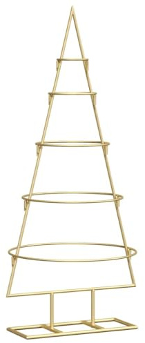 Massbinet Weihnachtsbaum Metall Tannenbaum mit Haken Christbaum Aufsteller 90 cm Gold