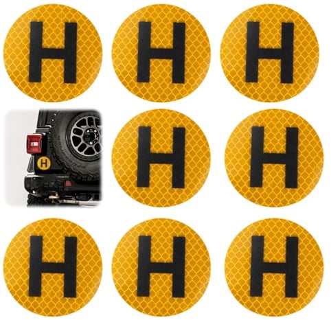 Pack de 8 Pegatinas Vehículo Histórico Homologada, 60 mm | Distintivo Reflectante, Exterior Coche y Moto, Vinilo Adhesivo