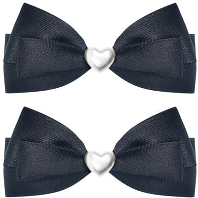 Pinzas para el Pelo con Lazo 2 Piezas Horquillas Pelo Mujer Lazos Accesorios Elegantes Lazo Pinzas Francesa para Mujeres y Niñas, San Valentín, Bodas, Cumpleaños (Negro)