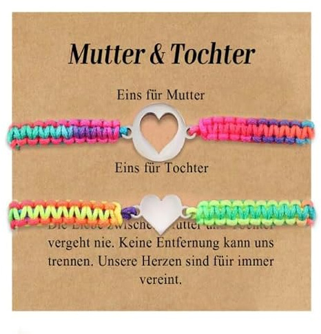 HONYUEYIM Mutter Tochter Armband für die Schule Schulanfang | Geschenk für Mutter und Tochter, Geschenk zum Schulanfang, Damenarmband, Schulanfangsgeschenk für Mutter und Tochter