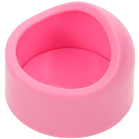 Amosfun Gamelle pour Hamster Ronde Stable en Plastique Rose, Bol d'eau Résistant et Anti-déformation, pour Nourrir et Abreuver Petits Rongeurs en Cage