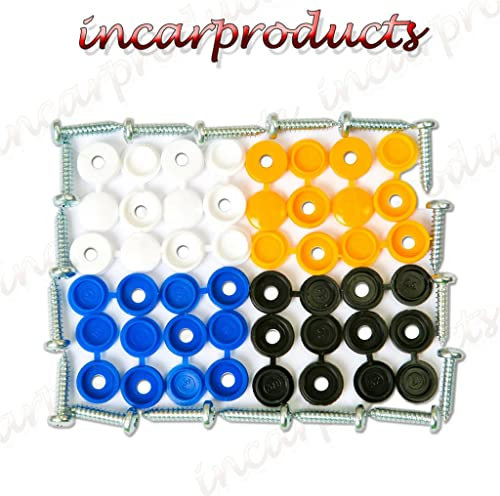 Inex Fitting Caps And Self Tapping Screws 24 Vehicle Number Plate Registration IX-NCS-102