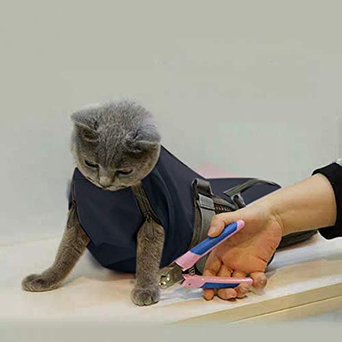 Cinf Katzenrückhaltebeutel Kein Kratzen Beißen Pflegetasche für Baden Und Nagelschneiden Harness, Schwarz Klein, MEHRWEG