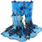 YEBIRAL Frauen Pfau Blumen Gestickter Spitze Schals Mode Feinem und Leichten Tücher Schals(Einheitsgröße,Azure Blue)