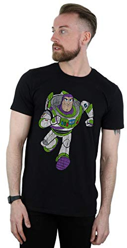 Disney Men's Toy Story 4 Classic Buzz Lightyear T-Shirt Black X-Large