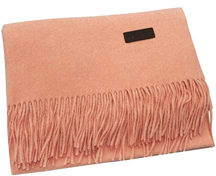PB-SOAR Unisex XXL Einfarbiger Schal für Winter, Schals Winterschal Damenschal Halstuch Umschlagtuch Pashmina Stola mit Fransen (Lachs)