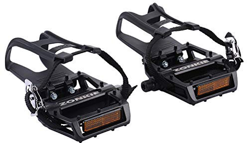 Zonkie Pédale de vélo, plate-forme pour VTT/VTT/pédales plates avec roulements à billes industriels de qualité supérieure et adhérence supérieure, pédale de trekking, 9/16