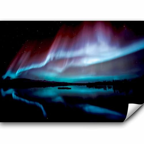 murando Fototapete Polarlicht 100x70 cm Vlies Tapeten Wandtapete XXL Moderne Wanddeko Design Wand Dekoration Wohnzimmer Schlafzimmer Büro Flur Panorama Nordlichter Aurora violett c-B-0313-a-b