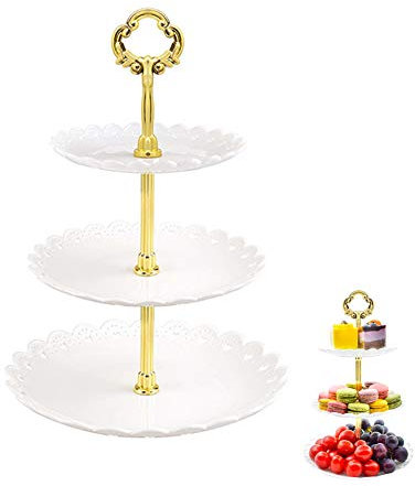 Soporte Para Pasteles De Tres Capas, Plato Para Pasteles De Cocina, Plato Para Frutas, Soporte Para Postres, Adecuado Para Banquetes De Bodas, Cumpleaños, Fiestas y Varios Festivales