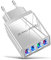 Caricatore USB multiplo. Carica Veloce QC3.0 Adattatore USB 4 Porte Compatibili Con Tutti Cellulari Inclusi Samsung, Note, Xiaomi, Huawei