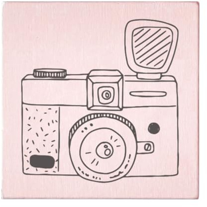 May and Berry Holzstempel - Kamera, 45x45mm, Rosa