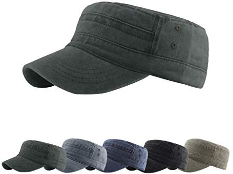 CheChury Cappello Militare Uomo Army Cappellino Cotone Repellente Berretto da Baseball Piatto per Ambientazione Esterna, Sport, Viaggi