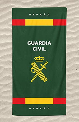 PORRAS ESTAMPACION & BANDERAS Toalla de Playa de Guardia Civil Algodon y Poliester 100x150 cm 450gr
