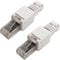 2x RJ45 CAT6a Connectors & Boots –Tool-less Colour Coded Easy Wiring – Ethernet Plugs – Network Data Router Replacement Cable Ends – Quality Strong Construction