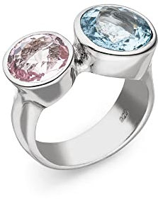 Aquamarin Morganit Ring Goldschmiedearbeit aus Deutschland (Sterling Silber 925) mit Wert-Expertise