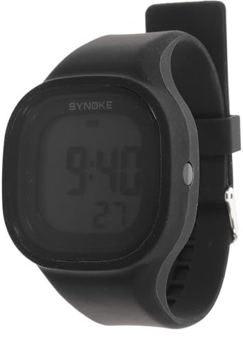 Montre Électronique Imperméable avec Bande de Silicone Noctilucent Sports Watch Digital Montre La Montre- Bracelet pour Femmes Hommes- Noir