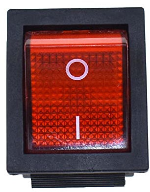5 interruptores basculantes KCD4, 4, 6 pines, 2, 3 posiciones, DPST, interruptor de palanca basculante, 32 x 25 mm (6 pines 2 posiciones, rojo)