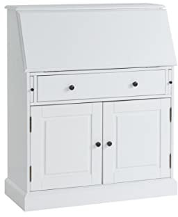 Vente-unique-Sekretär - MDF & Kiefernholz - Weiß - CLEORE