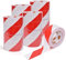 TAPEBEAR Absperrband Warnklebeband Rot und Weiß Flatterband Warnband Gefahr Warnung PVC Selbstklebend Markierungs Klebeband Für Warnmakierungen Und Bodenkennzeichnungen, 50mm x 46m,16Rollen
