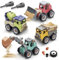 Bagger Spielzeug ab 3 4 5 Jahren, Baustellenfahrzeuge Kinder, 4 in1 Sandspielzeug Bagger, Spielzeugautos Bagger Sandkasten, Zerlegen Spielzeug DIY Baufahrzeuge Lernspielzeug für Jungen Mädchen Kit 2