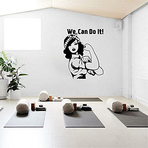 Wir können es tun Zitat Aufkleber Für Fitness-Studio-Küche Wohnzimmer Kinder Zimmer Wand Aufkleber Tapete Vinyl Wall Art Decal 57X71CM