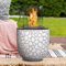 muenkel design Vagos – mosaik-weiß – Bio-Ethanol Feuerstelle Gartenfackel Terrassenfeuer mit Round Burner 300 Brennkammer
