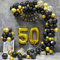 50 Geburtstag Deko, 50 Geburtstag Mann Frauen, 50 Jahre Geburtstagdeko, Happy Birthday Girlande Ballon Schwarz Gold Dekoration, Deko 50 Geburtstag Konfetti Luftballons Birthday Party