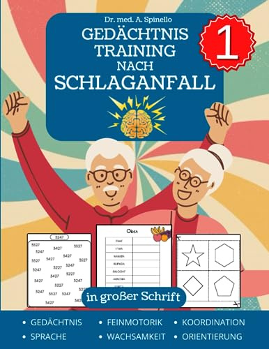 Gedächtnistraining Nach Schlaganfall: Puzzles und Spiele für die Rehabilitation von traumatischen Hirnverletzungen und Aphasie in großer Schrift