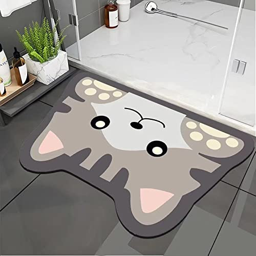 Tobil Badematte rutschfest saugfähig Badvorleger Badezimmerteppich Cat-019 40x60-50x80 (40x60cm)