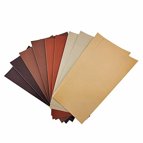 Surriba Lederpatches Selbstklebend, Kunstleder Flicken Reparaturset für Leder Ledersitz Motorrad Sofa Stühle DIY-Basteleien Lederband Braun und Apricot Art