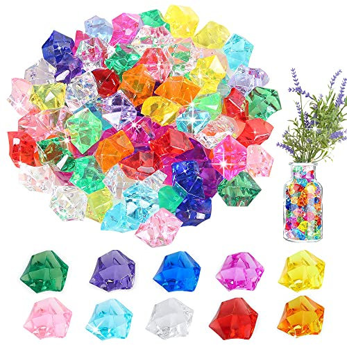 SUYIPCUS Acryl Edelsteine für Kinder 100 Stück Deko Diamanten Bunte Acryl Diamant Deko Glassteine Deko Diamanten Edelsteine für Hochzeiten Tischdeko Basteln Deko