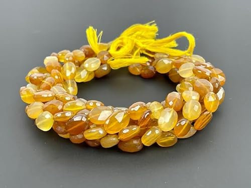 Natural AAA Natural Yellow Onyx oval faceted Beads 9×11mm-9×13mm 13 inch long string jewelry making gemstone beads for necklace bracelet