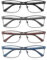 MODFANS 4 Pack Reading Glasses 2.5 Men Blue Light Blocking Metal Frame Rectangle Style Stainless Steel Material Readers Glasses Black Grey Blue Brown