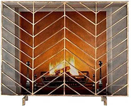 Funkenschutz, Feuerschutz, antiker Vintage-Kamin-Flachschutz, Einzelpaneel-Kaminschutz, Feuerschutz, Funkenflammenschutz, freistehender Kaminschutz – H 31 Zoll Marriage