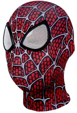 American Spider-Man Realistic Face Mask - Amazing, Far from Home, Homecoming, Symbiote, Classic, Halloween, Cosplay, Masquerade, Party, Dress up, Fancy Dress, Costume (Amazing)