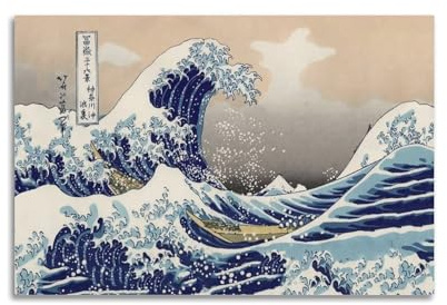 klouds The Great Wave Off Kanagawa Poster, dekoratives Gemälde, Leinwand, Schlafzimmer, Kunst, Wohnzimmer, Dekoration, modern, ästhetisches Poster, 30 x 45 cm, ungerahmt