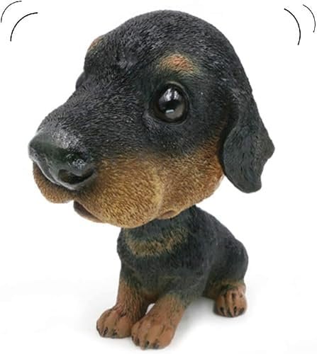 NEDLON Rottweiler Wackelkopf Hund Ornamente Schüttelkopf Wackelhund Wackelhund Haus Auto Dekoration Braun