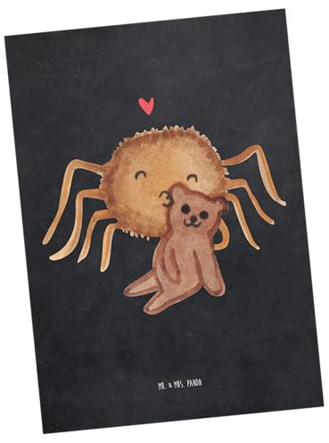 Mr. & Mrs. Panda Postkarte Spinne Agathe Teddy - Geschenk, Geburtstagskarte, Einladungskarten Geburtstag, Liebesgeschenk, Grußkarte, Einladung,
