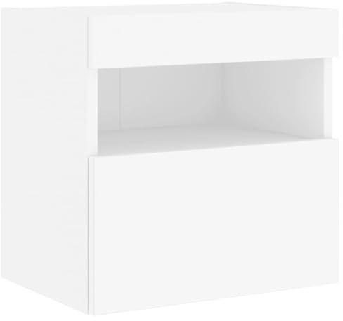 vidaXL TV Wandschrank, TV Schrank mit viel Stauraum, Wandmontage Fernsehschrank mit LED-Leuchten, Hängeschrank TV Möbel Ständer, Modern, Weiß