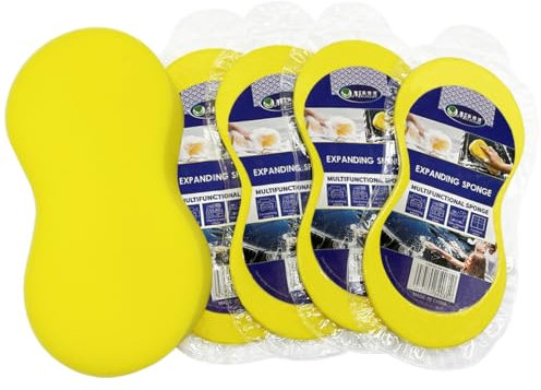 WAIZHIUA 5Pcs Jumbo Car Wash Sponges Car Cleaning Sponge Super Absorbent Car Sponge Set Anti Scratch Technology Car Exterior & Window Washing for Wheels Windscreen Bodywork