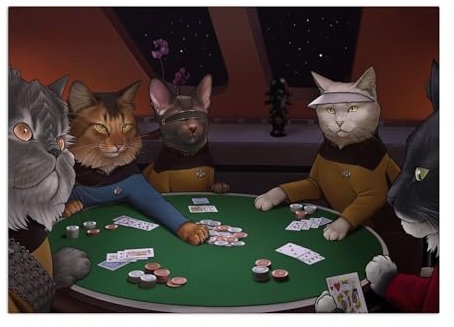 Displate Offiziell Star Trek MetallPoster Magnetische Befestigung Inklusive Lizenziert Bilder Hochwertiges Poster The Next Generation Cats Star Trek NG Gamble 45 cm x 32 cm