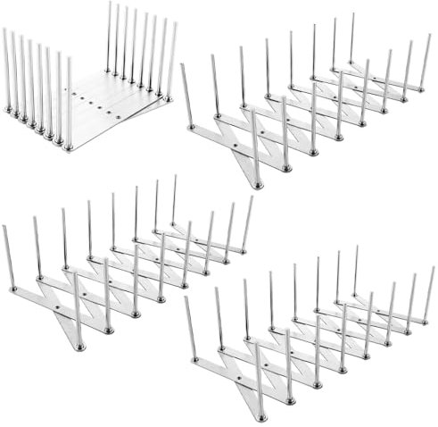 WOPPLXY 4 Stück Spareribs Halter Grill, Verstellbarer Deckelhalter Rippchenhalter, Edelstahl Topfdeckelhalter für Holzkohlegrill, Gasgrill, von Braten oder Sparerib Zubereitung(16 Stück Stäbe)