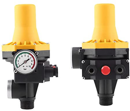 Pressure Switch, Pump Control Pressure Switch Deep Source Pumps Pressure Switch 220V Electric Control Switch with Pressure Gauge 10 Bar