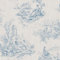 Toile De Jouy Blue Wallpaper - Country Scene Farmland Floral Animals - Traditional Vintage Classic Feature Wall