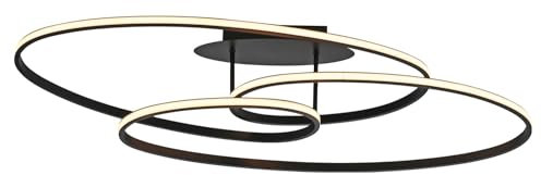 Just Light. LED-Deckenleuchte - 79,5 x 29,5 cm - Schwarz - Kunststoff