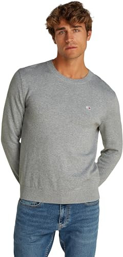 Tommy Jeans TJM Slim Essential Light Sweater Dm0dm18895 Suéter, Grey (Grey Htr), XL para Hombre