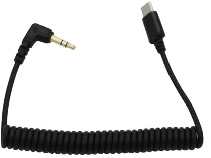 3.5mm TRS to USB C Coiled Cable Compatible with Rode Wireless GO 2 / VideoMic Go Pro+, Hollyland Lark M1/ M2, iPhone 15 - DAC Audio Microphone Adapter