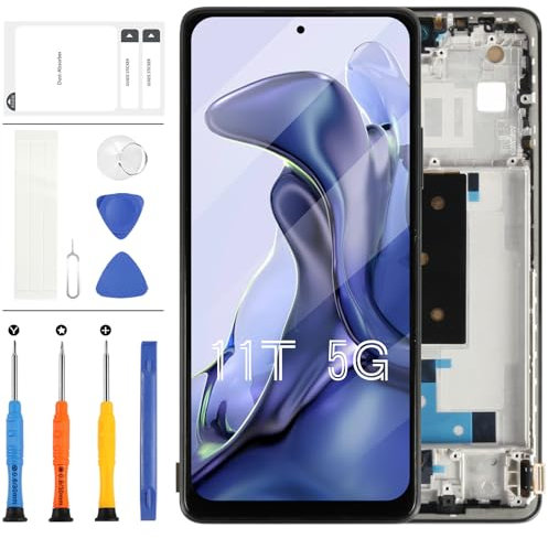 Pantalla LCD TFT para Xiaomi 11T 5G de repuesto para Xiaomi 11T PRO Display 21081111RG 2107113SG, pantalla LCD, digitalizador de pantalla táctil, kit de reparación de vidrio exterior (6.65 pulgadas,