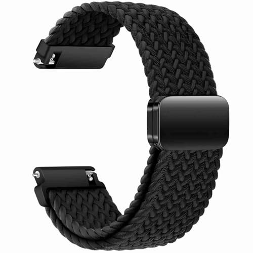KUBFDL Nylon Uhrenarmband 20mm 22mm Elastisch Armband mit Magnetisch Verschluss für Damen Herren Schnellverschluss Smartwatches Ersatzarmband Verstellbares Atmungsaktive Sport Uhrenarmbänder