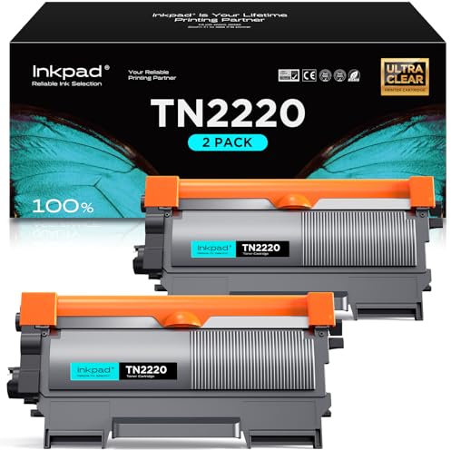 iNKPAD TN2220 TN 2220 Toner Kompatible für Brother TN-2010 TN-2220 TN2010 für Brother MFC-7360N HL-2130 FAX-2840 HL-2250DN DCP-7055 MFC-7460DN DCP-7055W HL-2240 HL-2270DW MFC-7860DW (2 Schwarz)